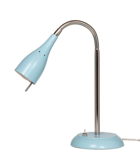 Tanum bordlampe med bryter, høyde 40 cm, Lyseblå