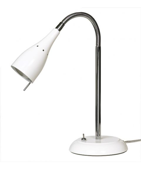 Tanum bordlampe med bryter, høyde 40 cm, Hvit