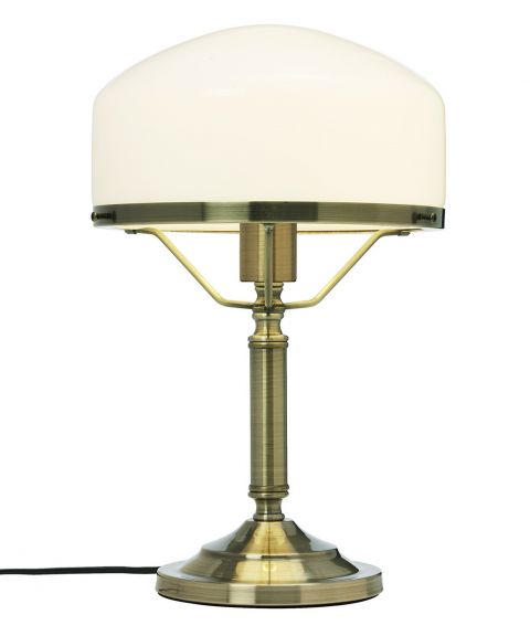 Ditmar bordlampe, høyde 38 cm, Antikk / Opalhvit