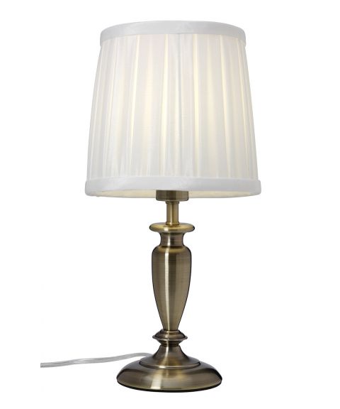 Ines bordlampe, høyde 34 cm, Antikk / Hvit skjerm - LAGERSALG