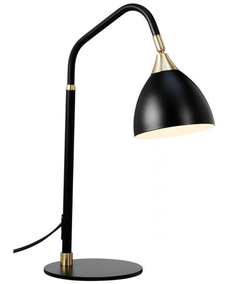Läsa bordlampe, høyde 43 cm, Sort / Messingfarget
