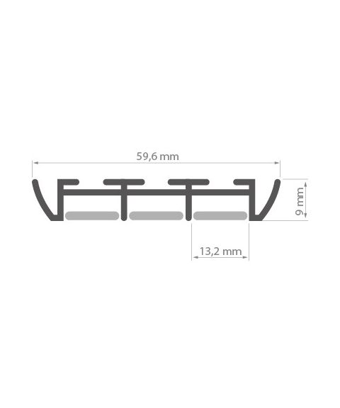 Aluminiumsprofil Triada, anodisert, Aluminium, Metervare