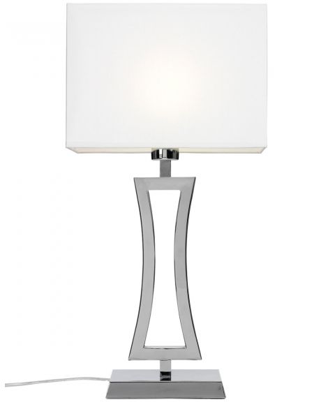 Belgravia bordlampe, høyde 48 cm, Krom / Hvit skjerm