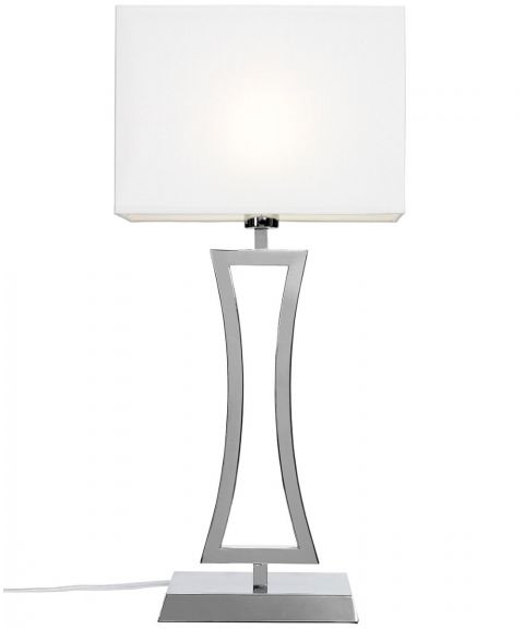 Belgravia XL bordlampe, høyde 58 cm, Krom / Hvit skjerm