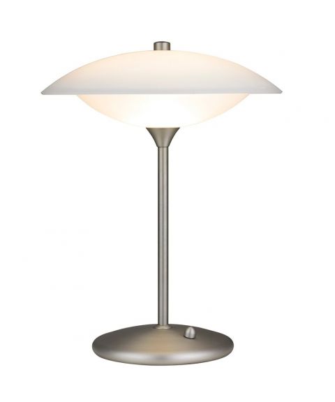 Baroni bordlampe, høyde 40 cm, Børstet stål