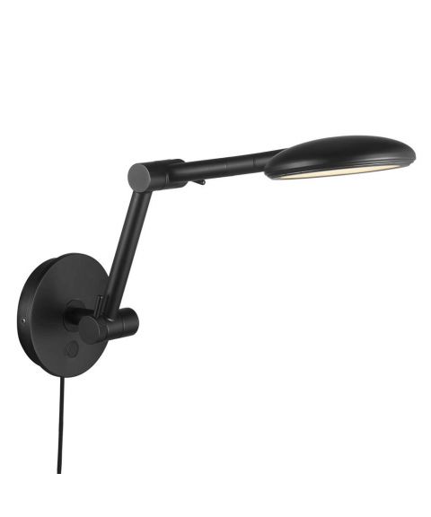 Bend vegglampe 5W dimbar LED 2700K 410lm, høyde 21 cm, Sort