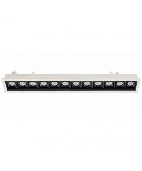 Bento 12 lineær downlight, lengde 33 cm, Hvit/Sort innside