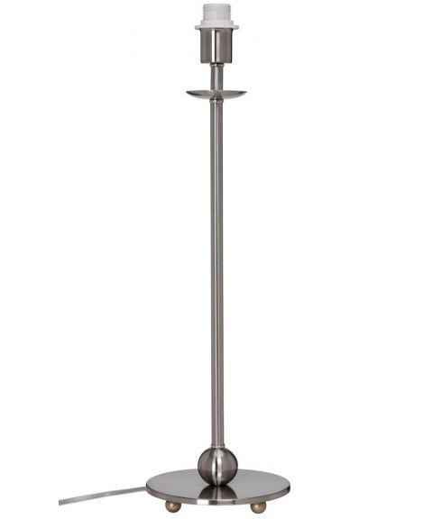 Lampefot BF3043BK for tekstilskjerm, høyde 49 cm (u/skjerm), Børstet krom