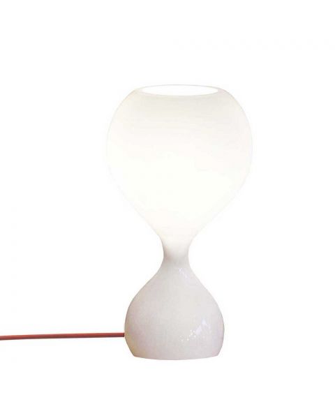 Blubb bordlampe med ledningsdimmer, høyde 42 cm, Opalhvitt glass