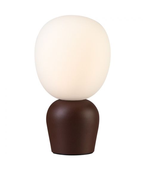 Buddy B4001 bordlampe, høyde 35 cm, Rødbrun
