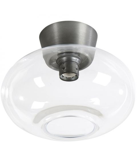 Bullo P2236 taklampe, diameter 27 cm, Klart glass, Oksidert grå