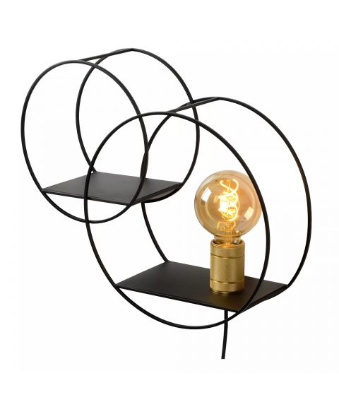 Circle vegglampe med hylle, lengde 43 cm