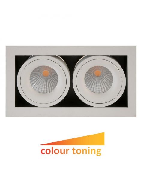 Dakota duo downlight, 30°, 2x6W LED, Colour toning, dimbar