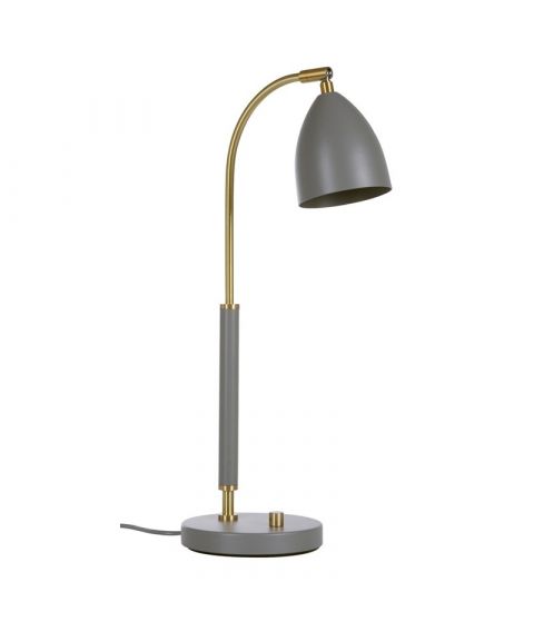 Deluxe B4076 bordlampe med dimmer, høyde 51 cm, Varmgrå / Messing