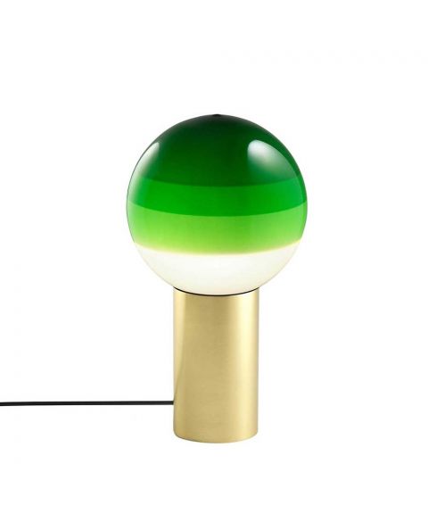 Dipping Light bordlampe, høyde 22 cm, LED 2700K, Børstet Messing / Grønn