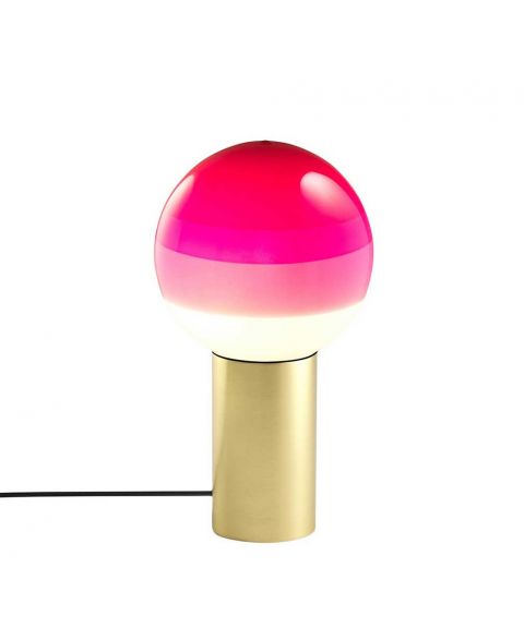 Dipping Light bordlampe, høyde 22 cm, LED 2700K, Børstet Messing / Rosa