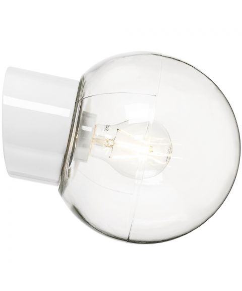 Classic Glob 180 vegglampe, E27 IP54, Klart glass