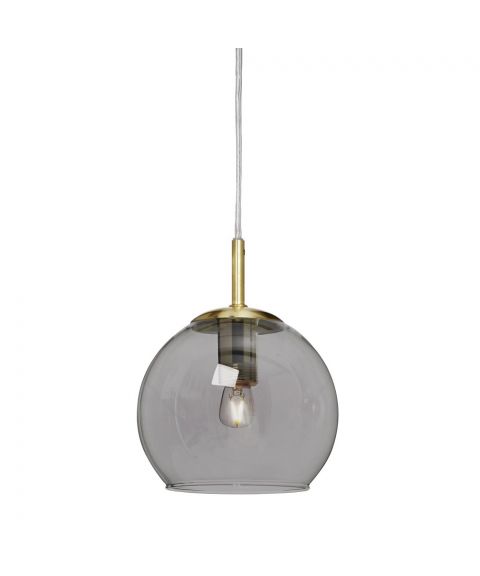 Capella vinduspendel, diameter 15 cm, Messingfarget / Røykfarget glass