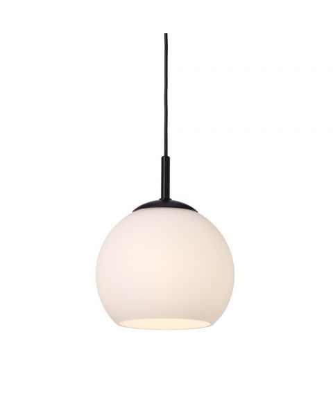 Capella vinduspendel, diameter 15 cm, Sort / Opalhvitt glass