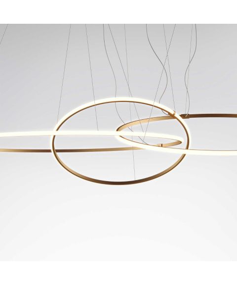 Olympic 3 takpendel, 80+109+139 cm, 196W LED 2700K, dimbar med 1-10V, Bronse