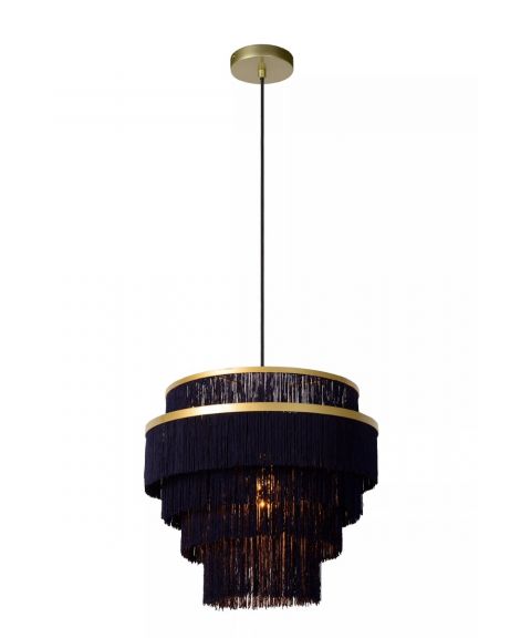 Frills takpendel, diameter 42 cm, Matt messing/Sort