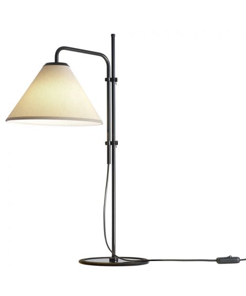 Funiculi S bordlampe med tekstilskjerm, høyde 61 cm