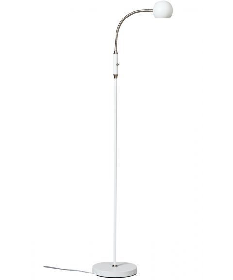 Fladen gulvlampe med bryter, høyde 140 cm, Hvit
