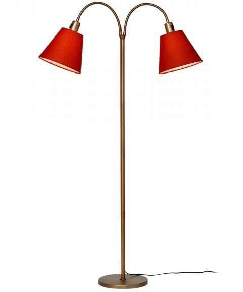 Lysekil Duo gulvlampe (u/skjermer), høyde 148 cm, Oksidert messing