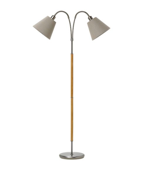 Tullgarn G759 gulvlampe (u/skjermer), høyde 148 cm, Råjern/Eik 