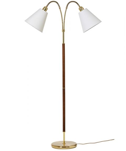 Tullgarn G759 gulvlampe (u/skjermer), høyde 148 cm, Messing/Valnøtt