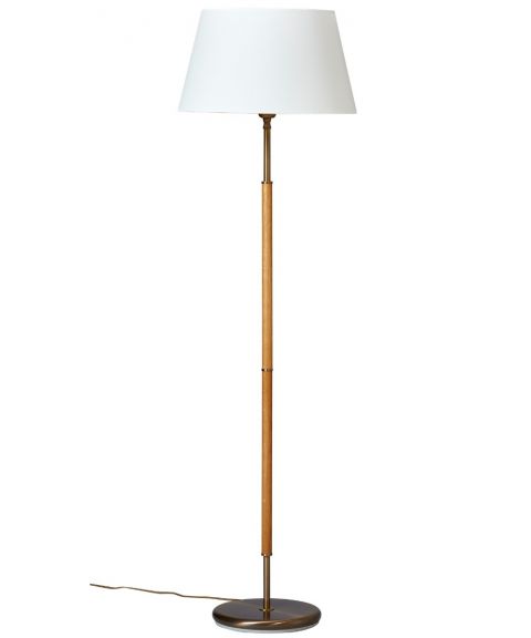 Tullgarn gulvlampe (u/skjerm), høyde 130 cm, Oksidert messing/Eik