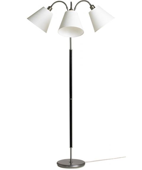 Tullgarn Trio gulvlampe (u/skjermer), høyde 148 cm, Råjern/Sort