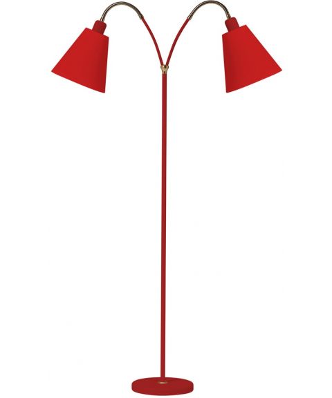 Haga Duo gulvlampe (u/skjermer), høyde 140 cm, Rød