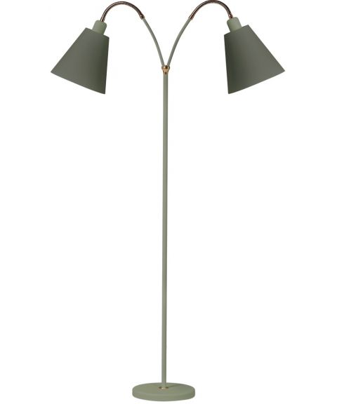 Haga Duo gulvlampe (u/skjermer), høyde 140 cm, Grågrønn
