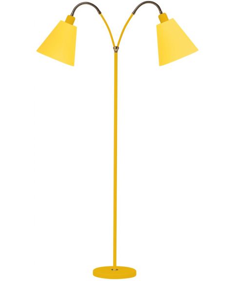 Haga Duo gulvlampe (u/skjermer), høyde 140 cm, Gul