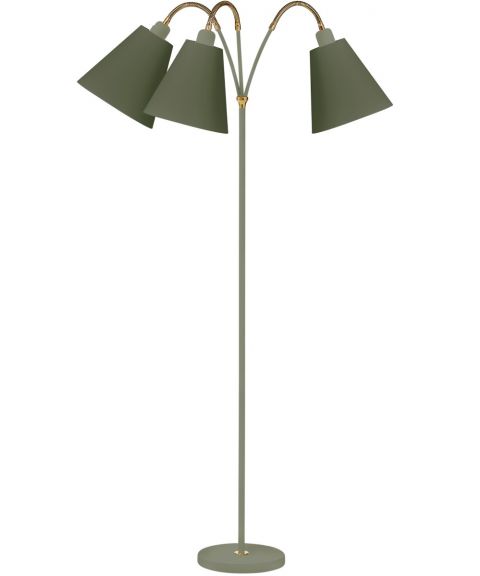 Haga Trio gulvlampe (u/skjermer), høyde 140 cm, Grågrønn