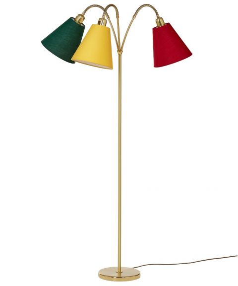 Haga Trio gulvlampe (u/skjermer), høyde 140 cm, Messing