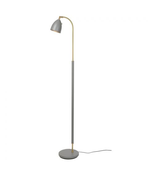 Deluxe G3111 gulvlampe, med dimmer, høyde 134 cm, Varmgrå/Messing