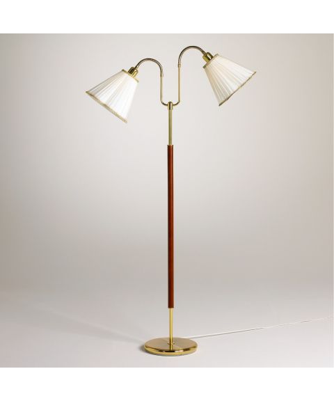 Gripsholm Duo gulvlampe (u/skjermer), høyde 148 cm, Messing/Kirsebær