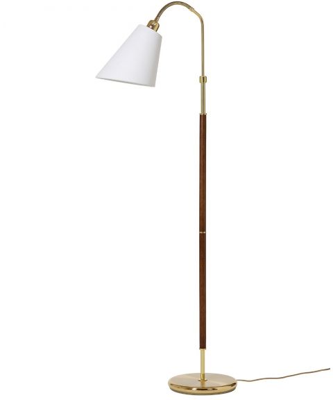 Tullgarn gulvlampe (u/skjerm), høyde 148 cm, Messing/Valnøtt