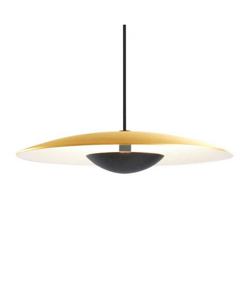 Ginger 60 takpendel, dimbar LED 2700K 3023lm, diameter 60 cm, Børstet messing / Hvit innside