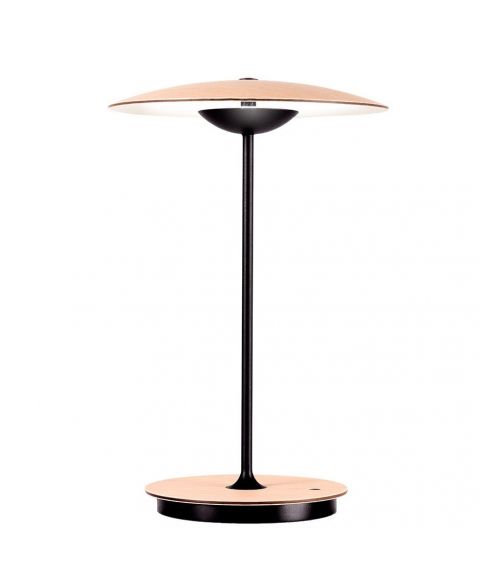 Ginger 20M oppladbar bordlampe med dimmer, LED 2700K 478lm, høyde 30 cm, Eik / Hvit innside