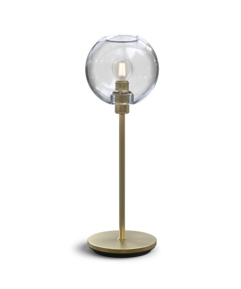 Gloria B4276 bordlampe, høyde 46 cm, Klart glass / Messingfarget