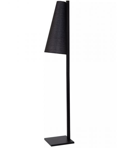 Gregory gulvlampe, høyde 140 cm, Sort / Sort tekstilskjerm