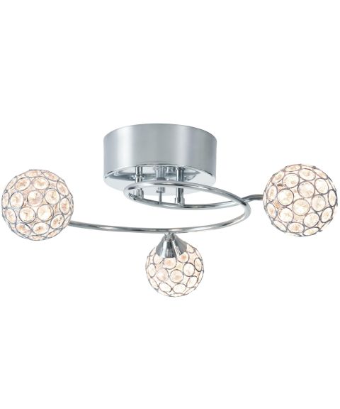 Eminent 3 taklampe, diameter 42 cm, Krom