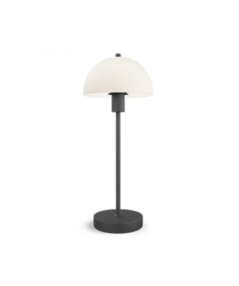 Vienda bordlampe, høyde 50 cm, Glasskjerm, Sort/Opalt glass