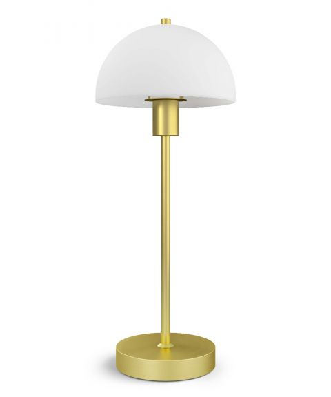 Vienda bordlampe, høyde 50 cm, Glasskjerm, Messing/Opalhvitt glass