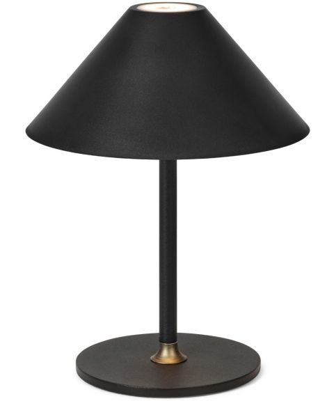 Hygge oppladbar bordlampe, høyde 25 cm, Sort