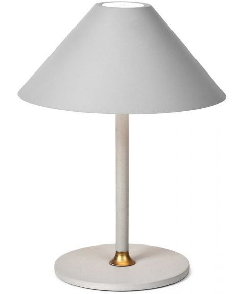 Hygge oppladbar bordlampe, høyde 25 cm, Varm grå