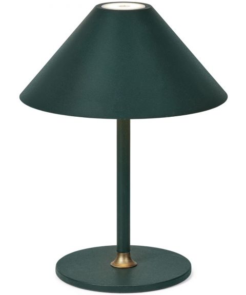 Hygge oppladbar bordlampe, høyde 25 cm, Mørk grønn